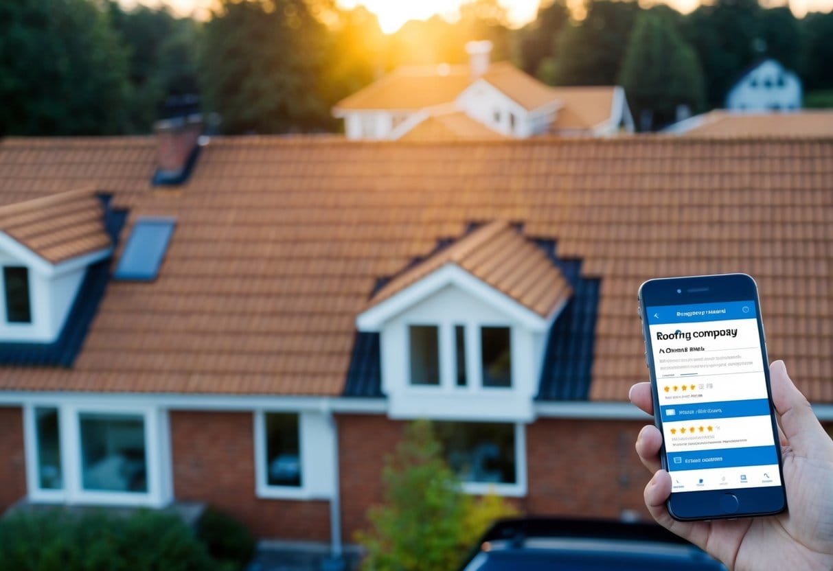 En boligejer i Nordjylland søger online efter et tagfirma sammenligner anmeldelser og priser før han planlægger en konsultation